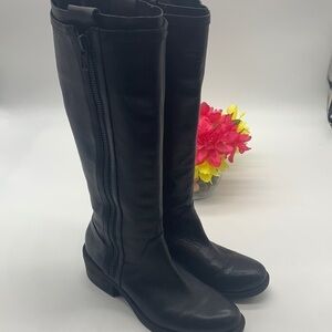 Calvin Klein Jeans Gene Black Leather Equestrian Boots Sz 9.5. TB1529C